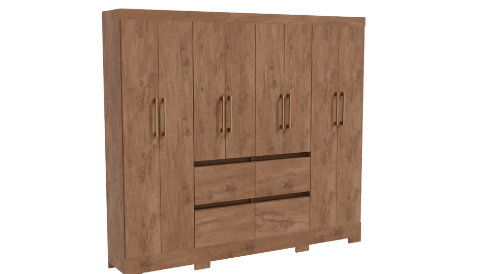 Contemporary Wooden Cabinet Model - Professional 3D Model Render 10