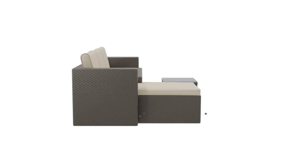 Contemporary Outdoor Sectional Sofa Set 3D Model - Professional 3D Model Render 8