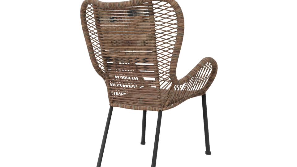 Stylish Rattan Lounge Chair 3D - Professional 3D Model Render 6