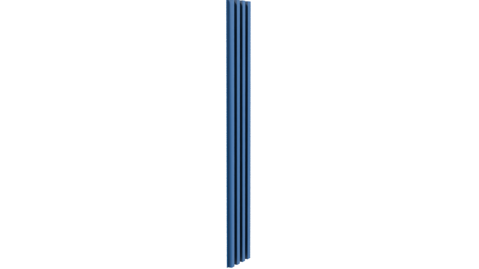 Vertical Blue Slatted Column Model - Professional 3D Model Render 3