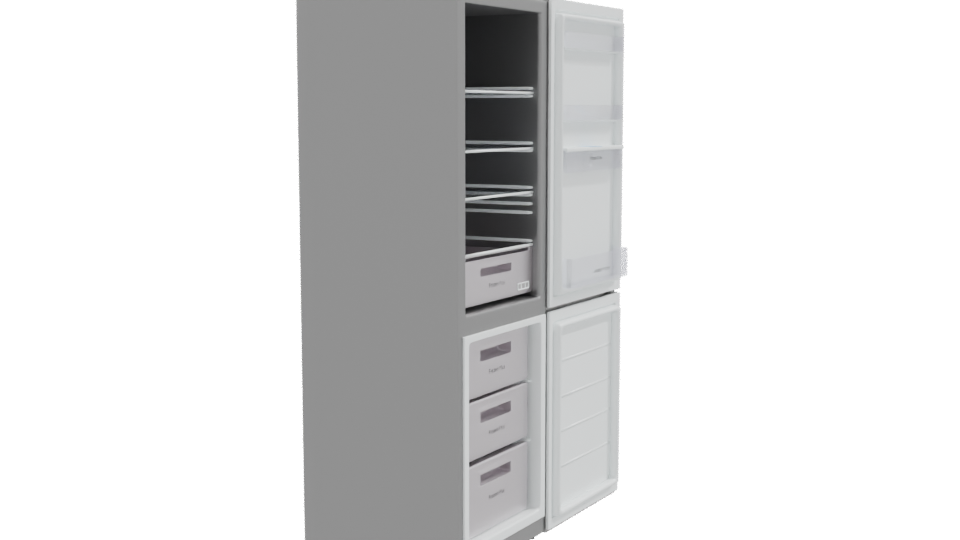 Stylish Dual Door Refrigerator Model - Professional 3D Model Render 9