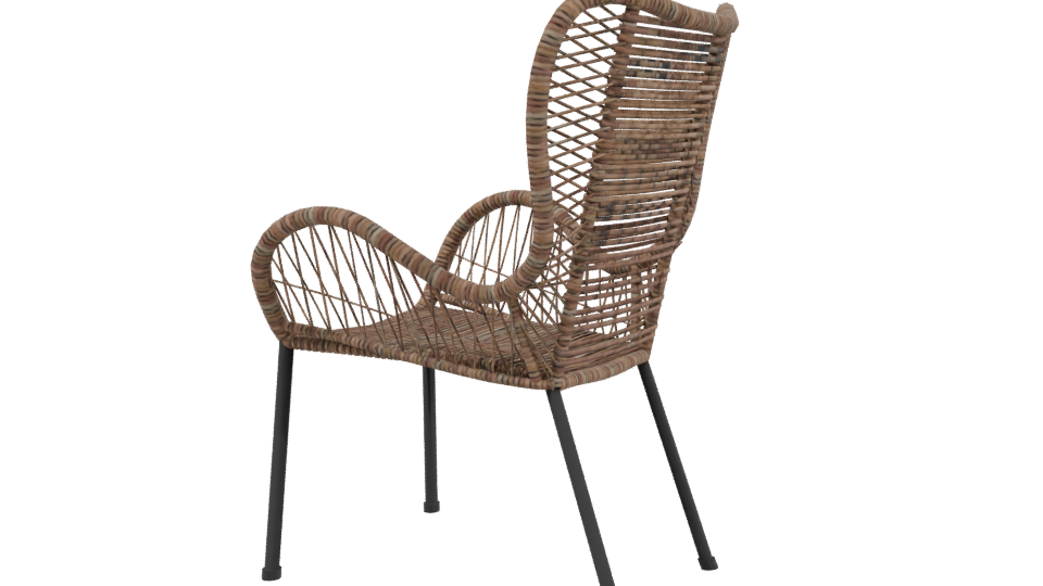 Stylish Rattan Lounge Chair 3D - Professional 3D Model Render 3