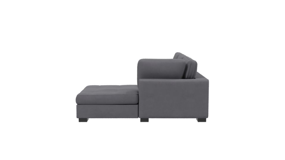 Gray Fabric Sectional Sofa Model - Professional 3D Model Render 2
