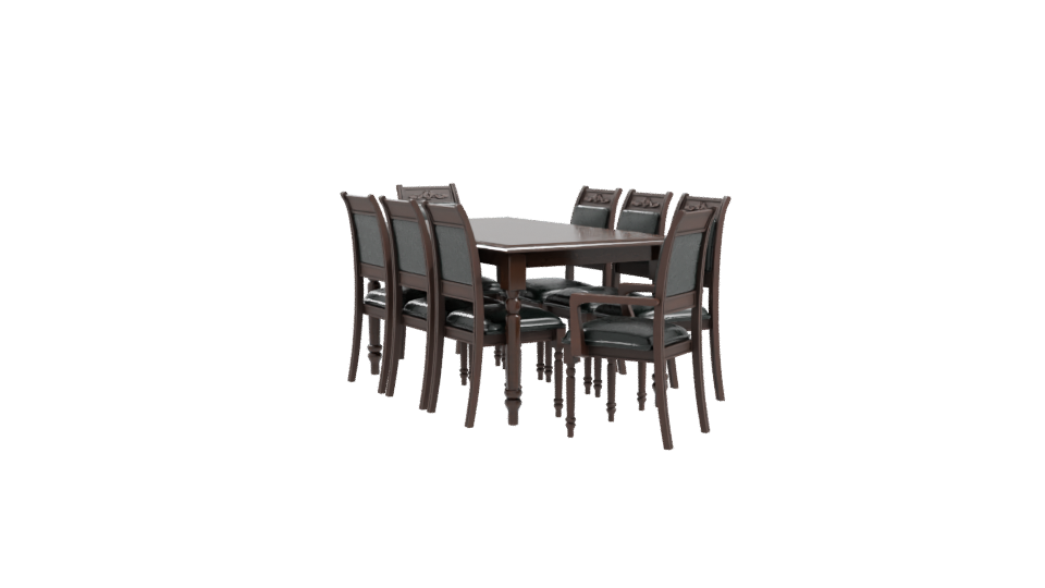 Elegant Wooden Dining Set 3D Model - Professional 3D Model Render 10