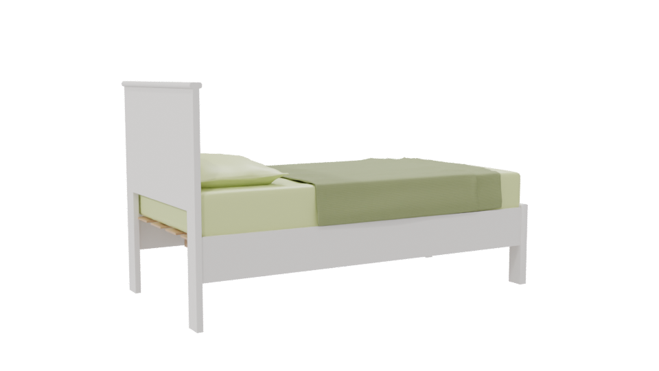 Minimalist Twin Bed 3D Model - Professional 3D Model Render 7