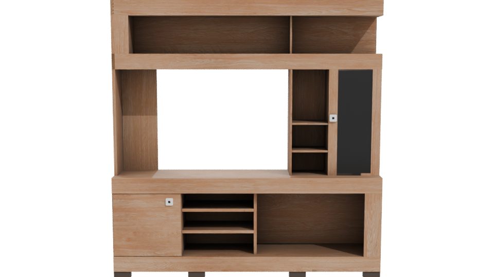 Stylish Wooden Media Console 3D - Professional 3D Model Render 11