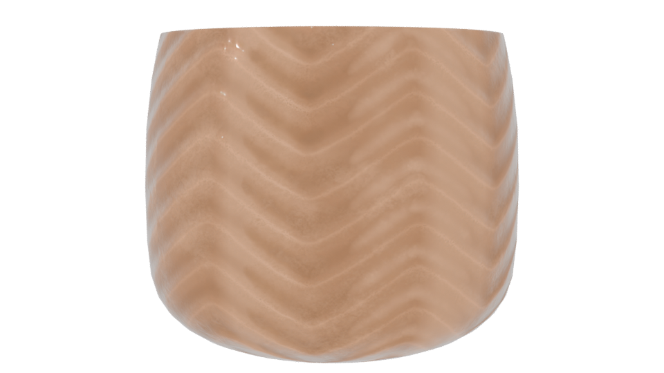 Glossy Chevron Patterned Ceramic Planter 3D Model - Professional 3D Model Render 7