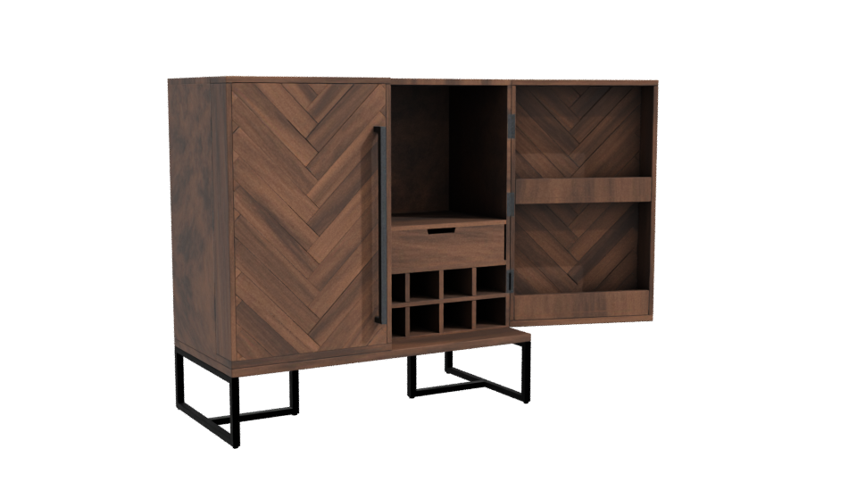 Rustic Wood Cabinet 3D Model - Professional 3D Model Render 10