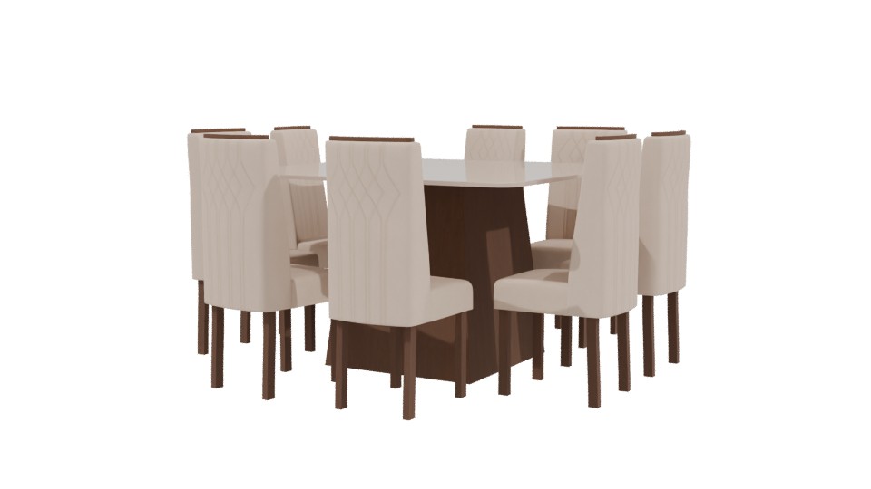 Stylish Dining Table Set 3D - Professional 3D Model Render 3