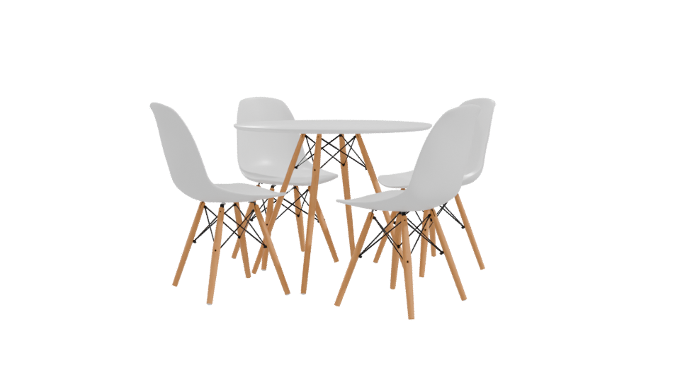 Stylish Modern Dining Table Set 3D Model - Professional 3D Model Render 10