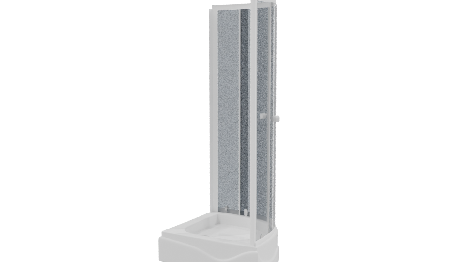 Curved Glass Shower Enclosure 3D Model - Professional 3D Model Render 9