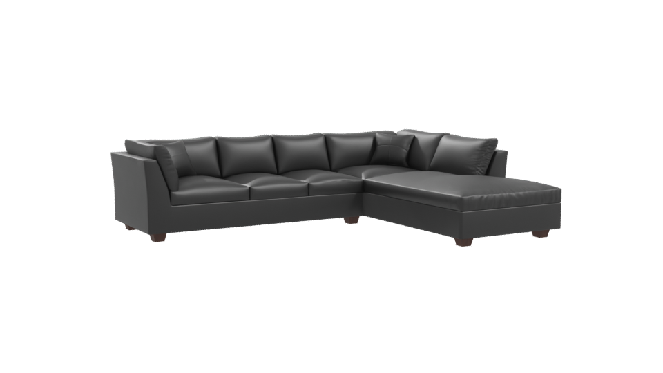 Modern L-Shaped Leather Sofa 3D - Professional 3D Model Render 10