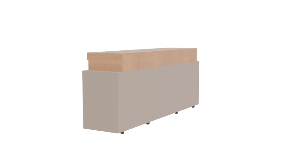 Contemporary Wooden Storage Console 3D Model - Professional 3D Model Render 3