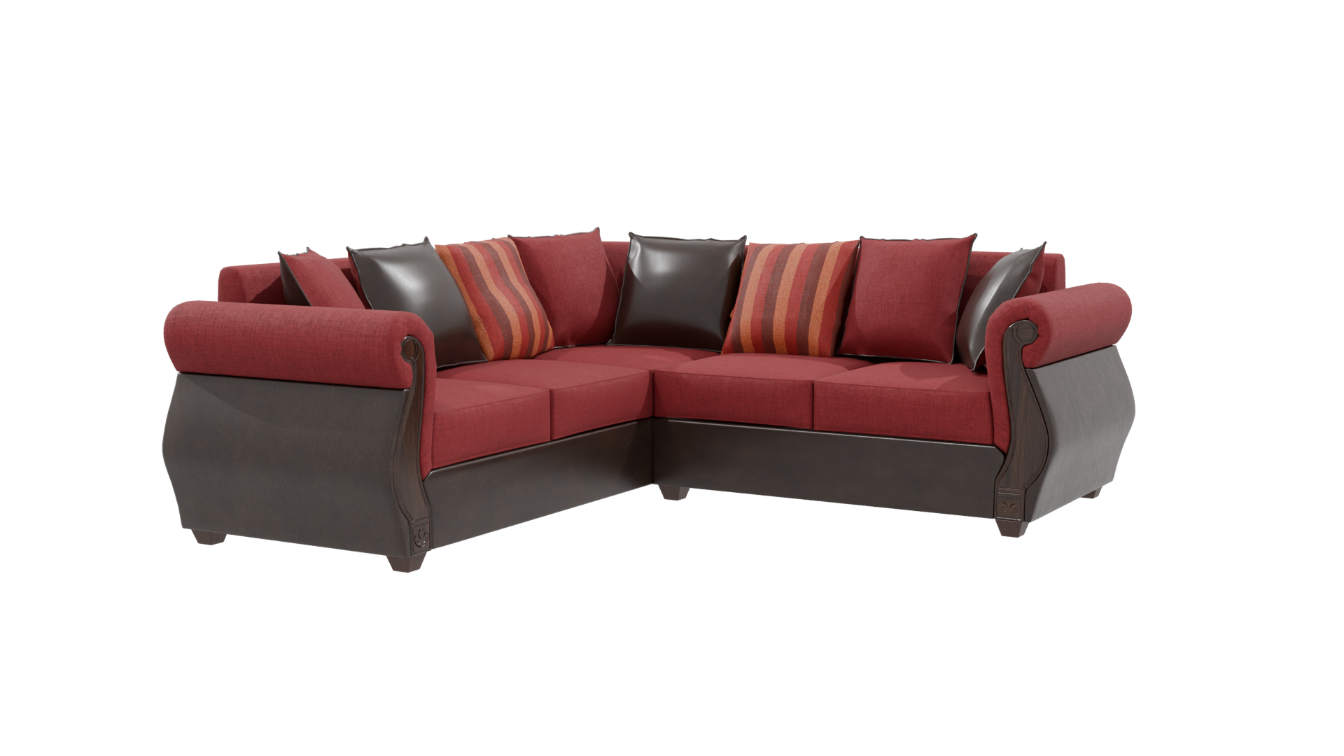 Red Sofa Living Room Model 3D - Professional 3D Model Render 9