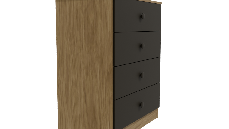 CEDENO 4-Drawer Modern Dresser 3D - Professional 3D Model Render 9