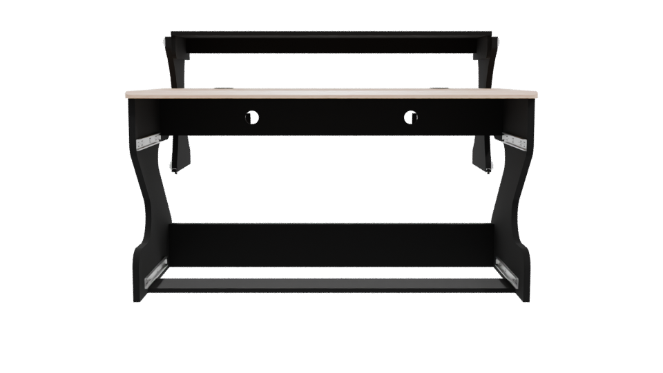 Contemporary Black and Wood Office Desk 3D Model - Professional 3D Model Render 11