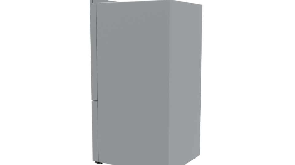 Sleek Stainless Steel French Door Refrigerator 3D Model - Professional 3D Model Render 3