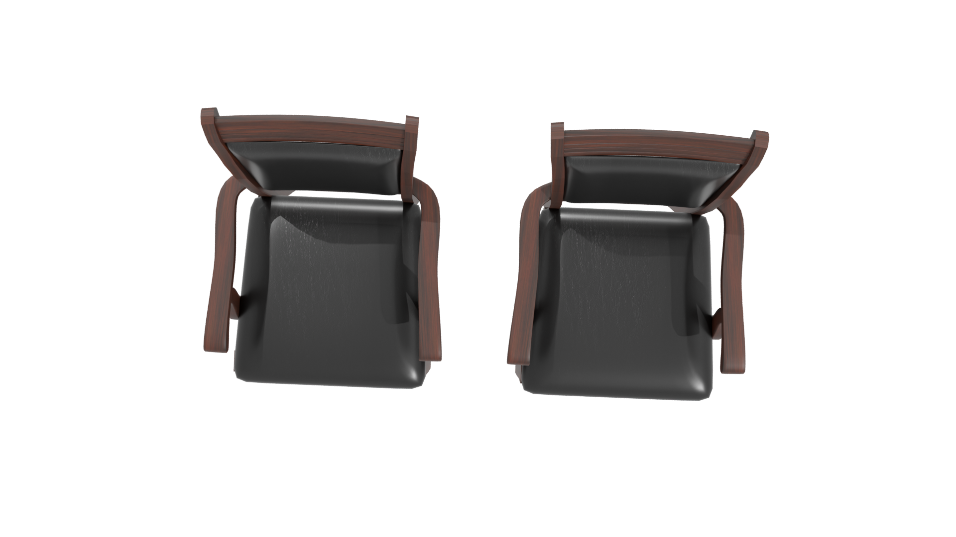 Elegant Black Upholstered Dining Chairs - Professional 3D Model Render 12