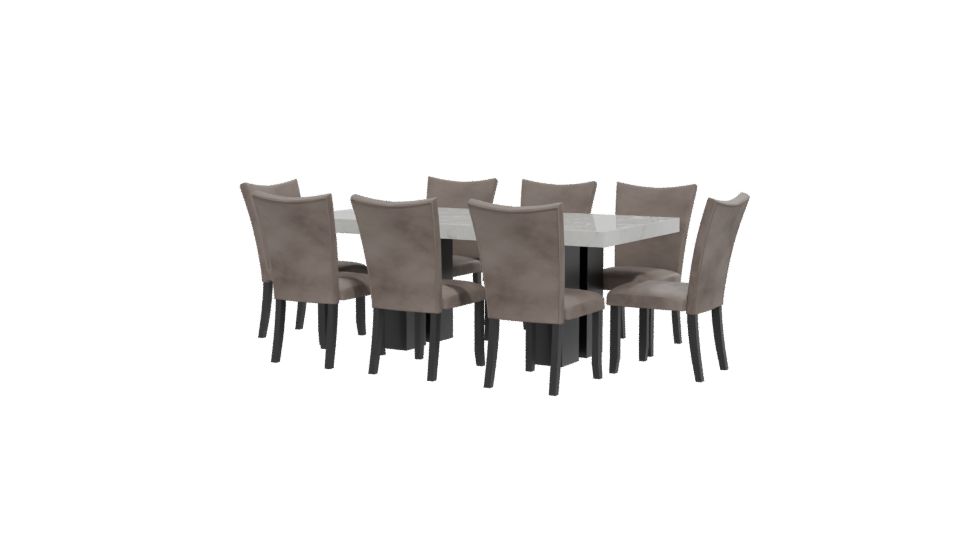 Rectangular Marble Dining Table 3D - Professional 3D Model Render 12