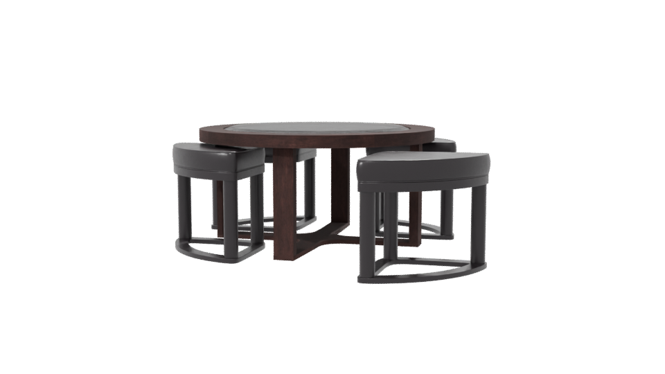 Elegant Round Dining Table Set - Professional 3D Model Render 7