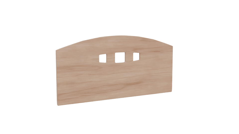 Stylish Wooden Headboard Design - Professional 3D Model Render 4