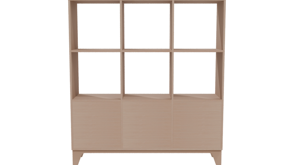 Minimalist Wooden Bookshelf 3D - Professional 3D Model Render 5