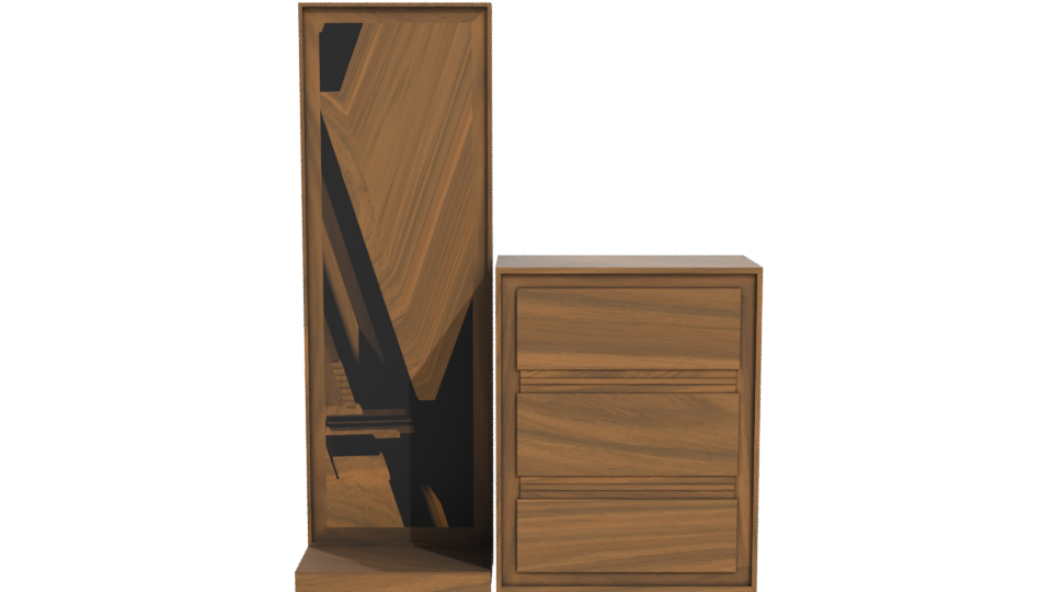Elegant Wooden Mirror Cabinet Model - Professional 3D Model Render 11