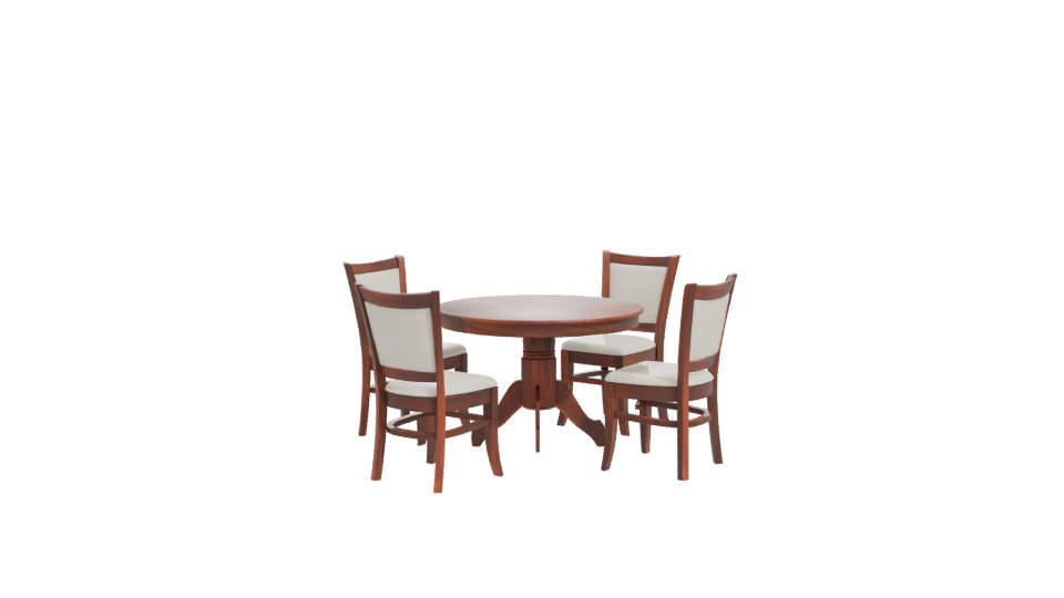 Elegant Round Dining Table Set - Professional 3D Model Render 11