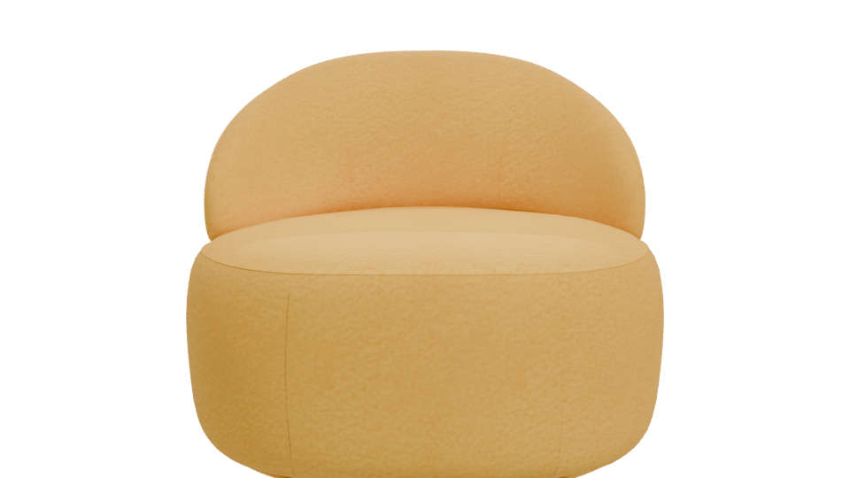 Stylized Yellow Lounge Chair 3D - Professional 3D Model Render 11