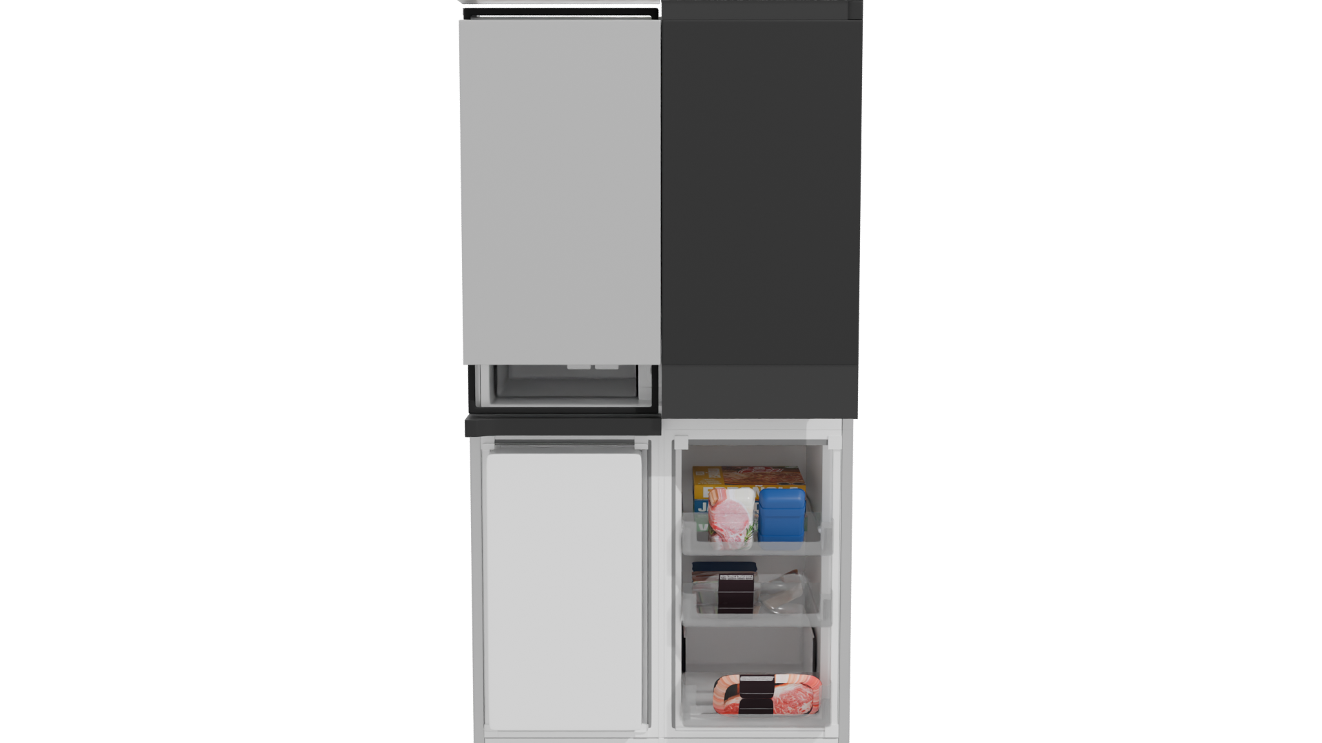 Stylish Modern Refrigerator 3D - Professional 3D Model Render 11