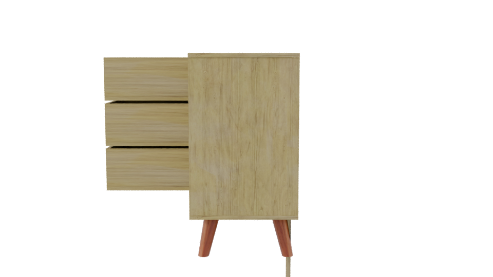 Vintage Wooden Sideboard 3D Model - Professional 3D Model Render 8