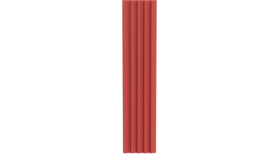 Stylized Vertical Red Panel 3D - Professional 3D Model Render 5