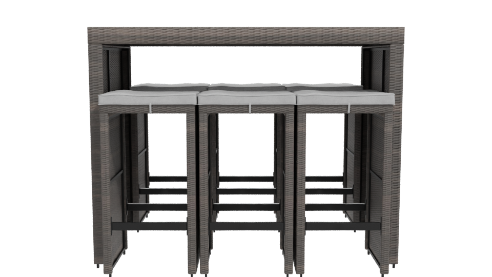 Stylish Outdoor Dining Table Set - Professional 3D Model Render 11