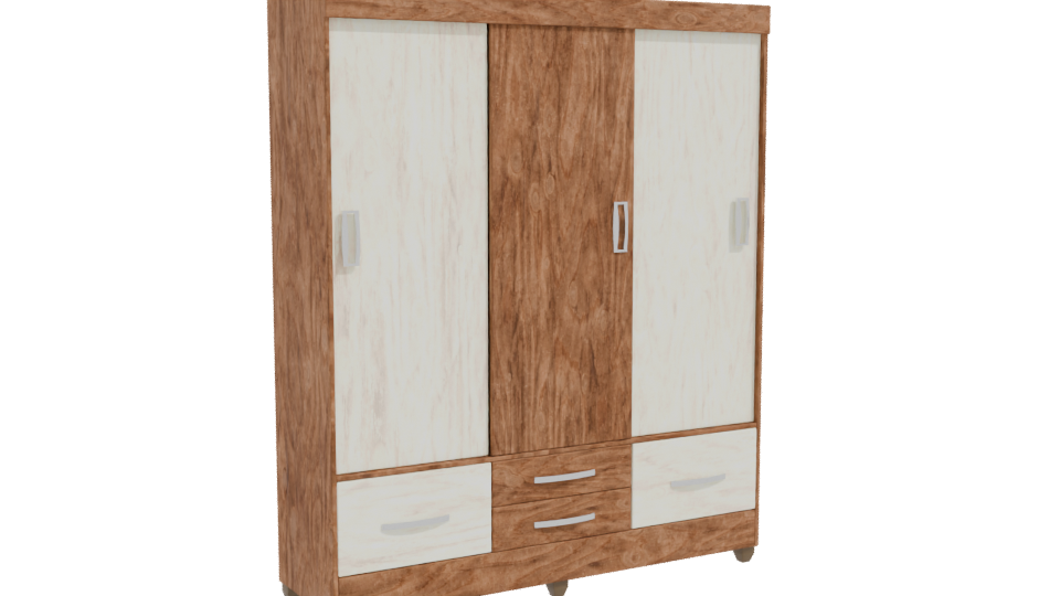 Stylish Wooden Cabinet Model - Professional 3D Model Render 10