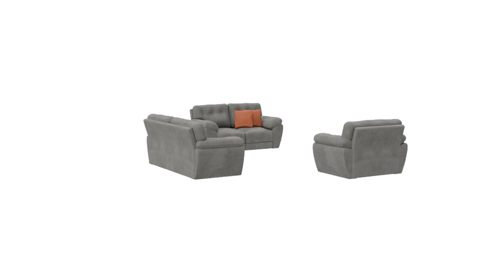 Contemporary Plush Sofa Set 3D Model - Professional 3D Model Render 7