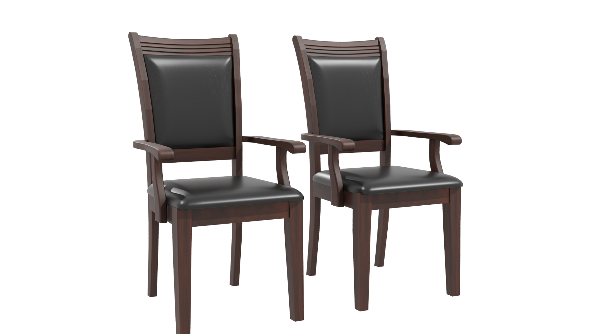 Elegant Black Upholstered Dining Chairs - Professional 3D Model Render 25