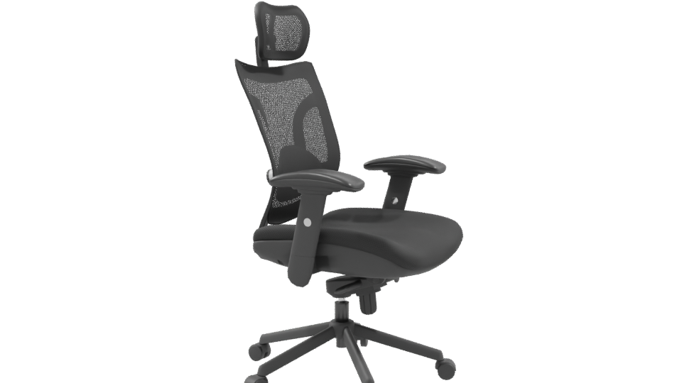 Ergonomic Black Office Chair Model - Professional 3D Model Render 9