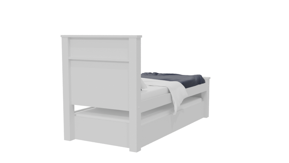 Stylish Minimalist Twin Bed Model - Professional 3D Model Render 6