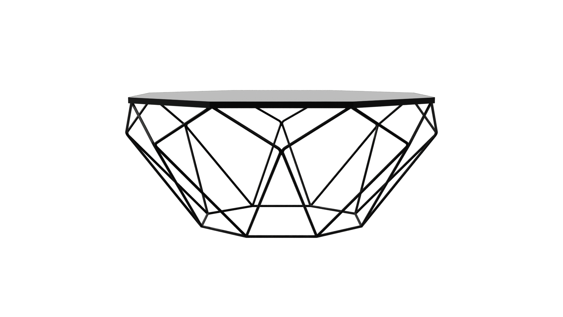 Geometric Low-Poly Coffee Table - Professional 3D Model Render 5