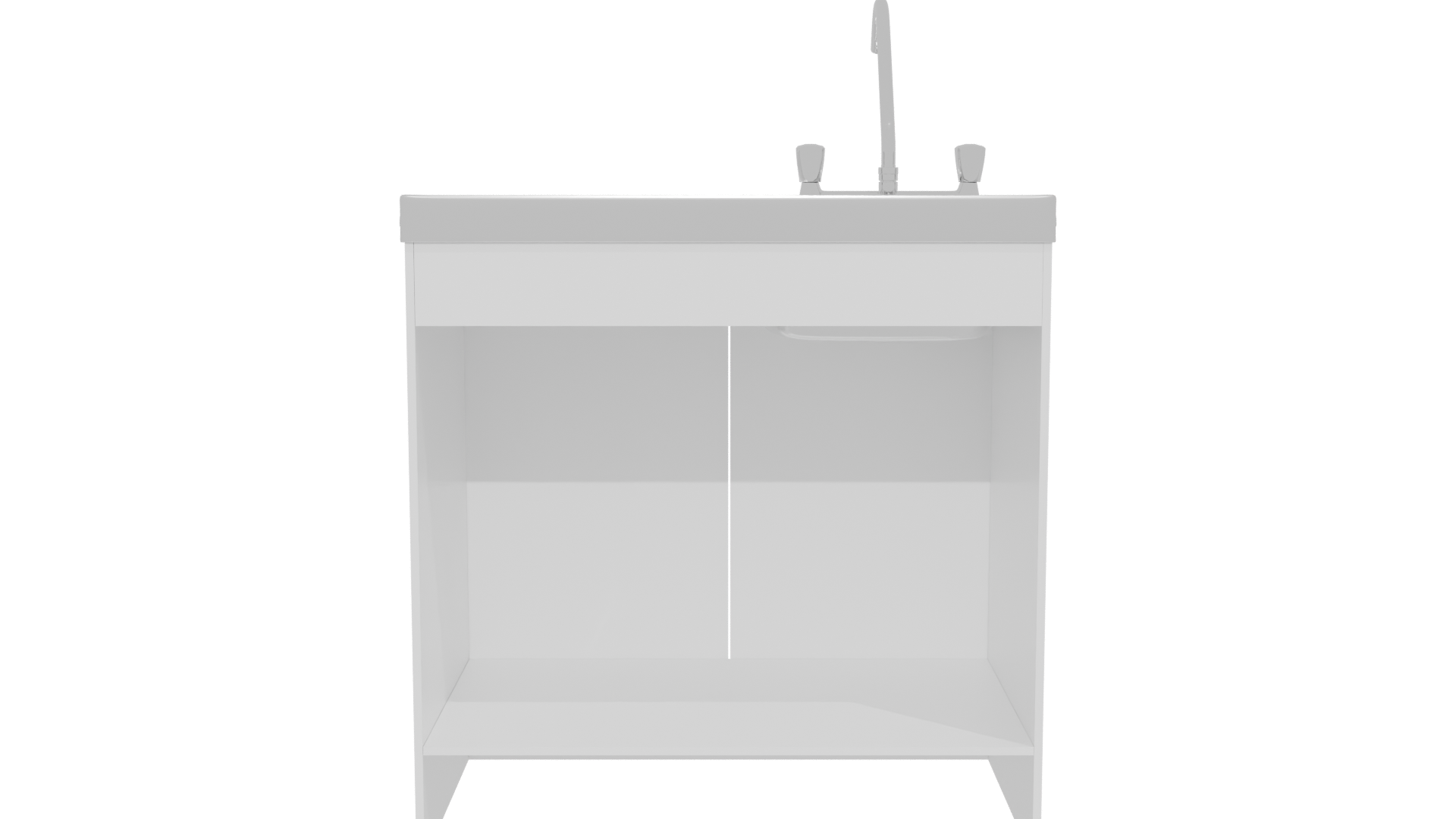 Sleek Kitchen Sink Cabinet Model - Professional 3D Model Render 5