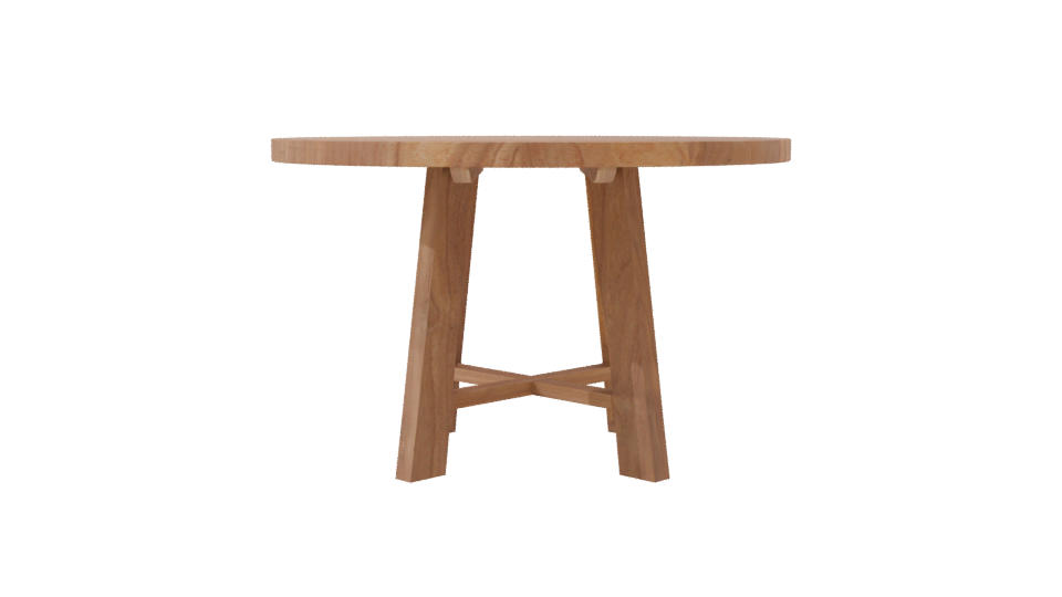Stylish Round Wooden Dining Table - Professional 3D Model Render 8