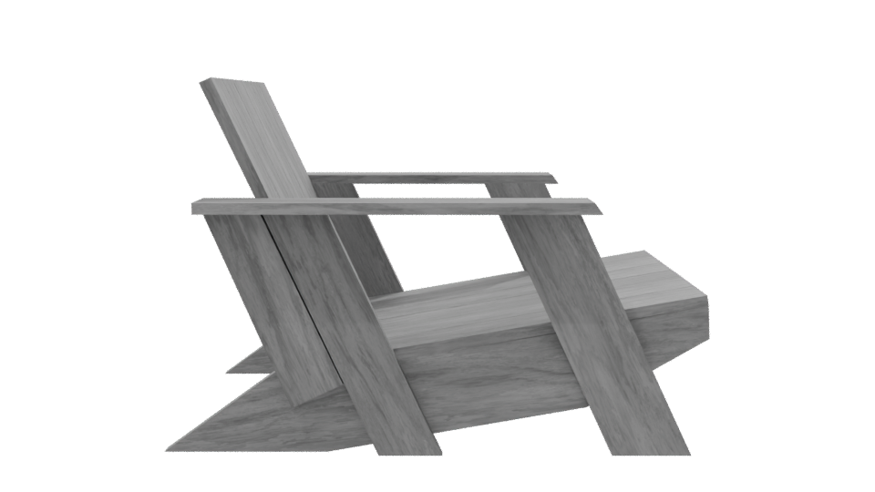 Stylish Outdoor Wooden Lounge Chair - Professional 3D Model Render 8