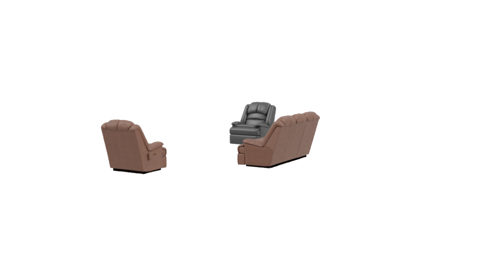 Elegant Reclining Sofa Set 3D - Professional 3D Model Render 3