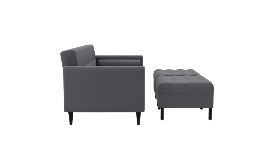 Retro Sofa with Poufs 3D Model - Professional 3D Model Render 8