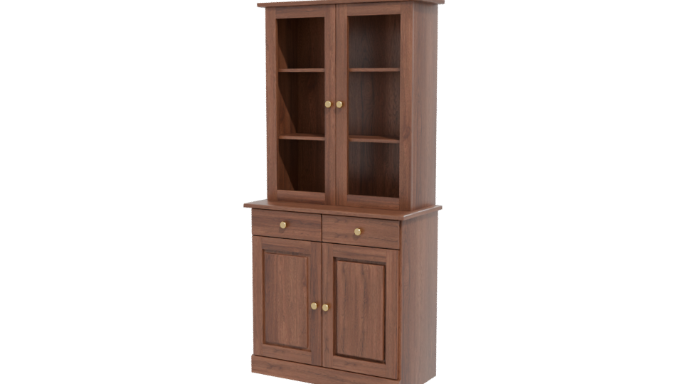 Stylish Wooden Display Cabinet 3D - Professional 3D Model Render 12