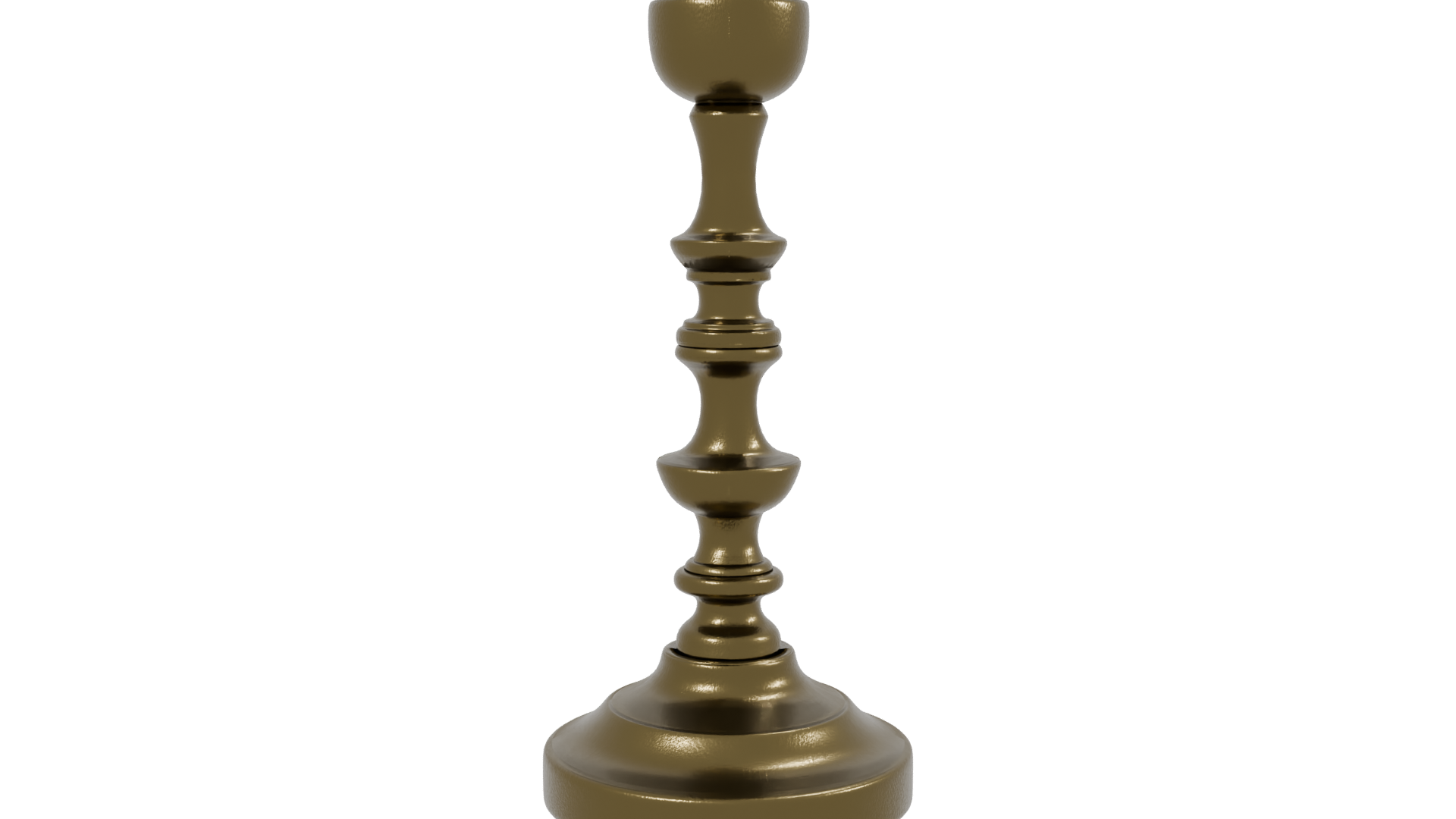 Vintage Brass Candle Holder Model - Professional 3D Model Render 2