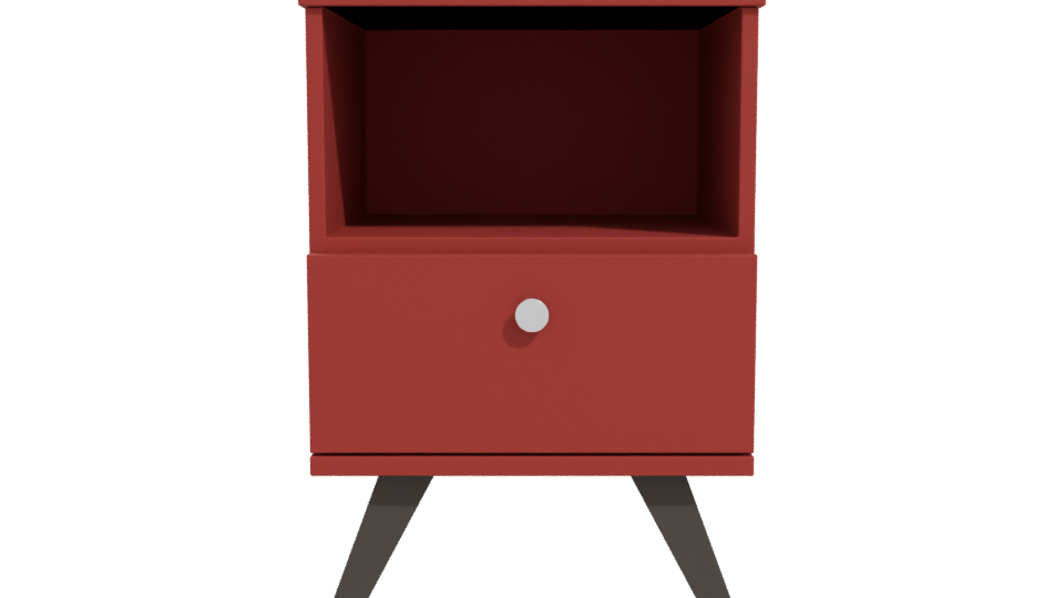 Stylish Red Nightstand 3D Model - Professional 3D Model Render 11