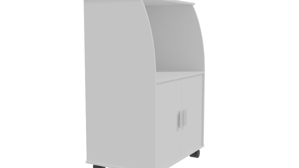 Minimalist White Cabinet Model - Professional 3D Model Render 9