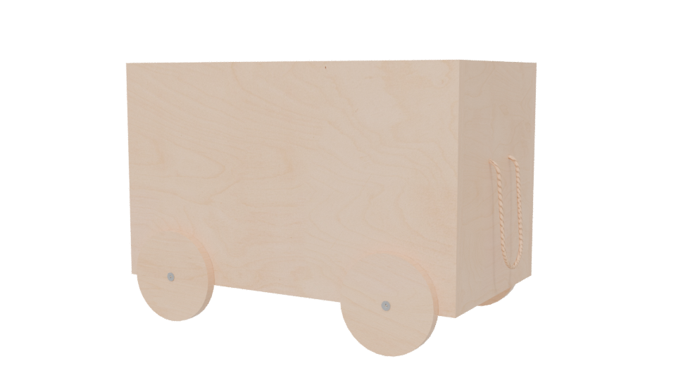 Stylish Wooden Toy Cart 3D - Professional 3D Model Render 6