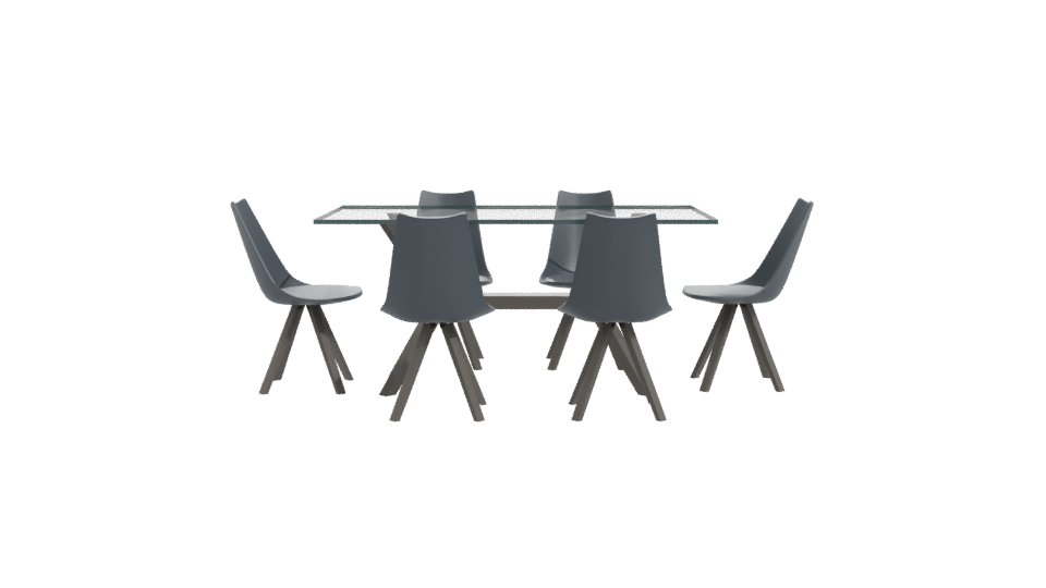 Glass Dining Table Set 3D - Professional 3D Model Render 11